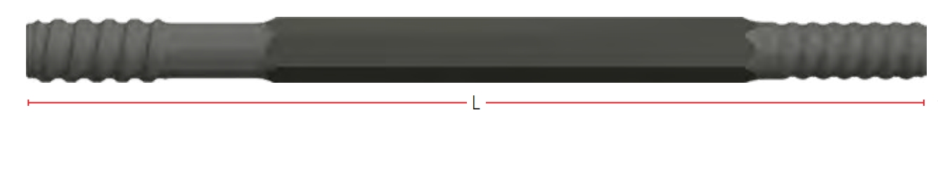 Штанга буровая с шестигранным корпусом и резьбой P38/R32 32мм HMRH88-3232-31 Метрический крепеж