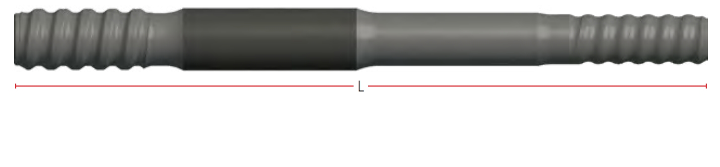 Штанга буровая с шестигранным корпусом и резьбой P38/R32 39 мм HMRR88-3932-37 Метрический крепеж