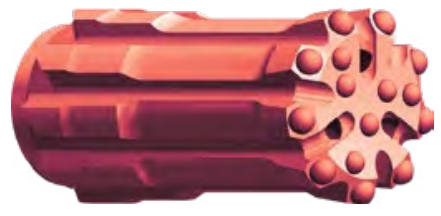 Коронка буровая с проточками на торце нижний привод ST58 корпус типа RETRAC резьба P60 HMBS60-3202 Прочие принадлежности